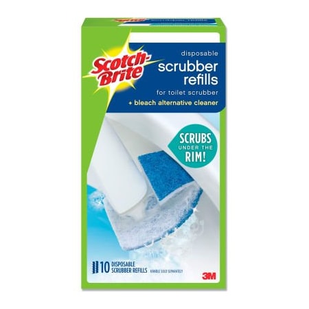 3M Disposable Toilet Scrubber Refill, Blue/White, 10/Pack 558RF